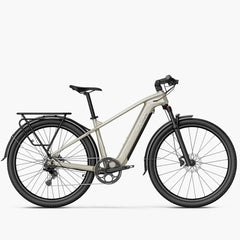 Beige electric bicycle on a white background