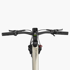 Bicycle handlebar with a display and Shimano branding on a white background