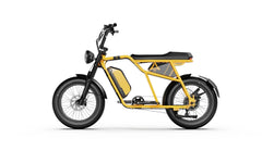Yellow A-Spadz Cavet Air Electric Bike on a white background - Pogo Cycles, Ireland