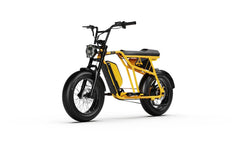 Side view of Yellow A-Spadz Cavet Air Electric Bike on a white background