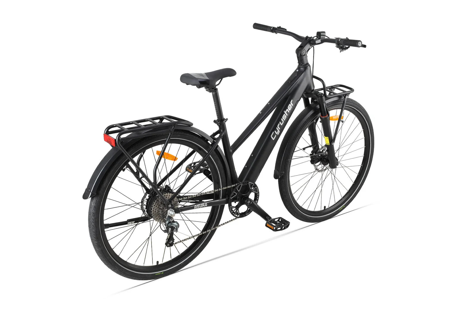 Cyrusher Asuka Trekking Electric Bike - Black on a white background