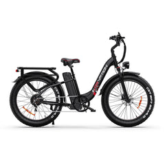 Drvetion CTR26 Step-Thru Electric Bike in black on a white background