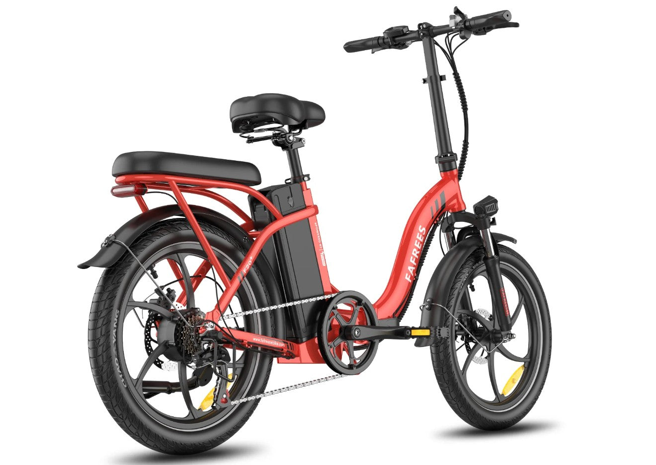 Fafrees F20 Plus Folding Electric Bike -Red on a white background
