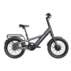 Heybike EC Compact City Electric Bike with a small basket on a white background - Gray