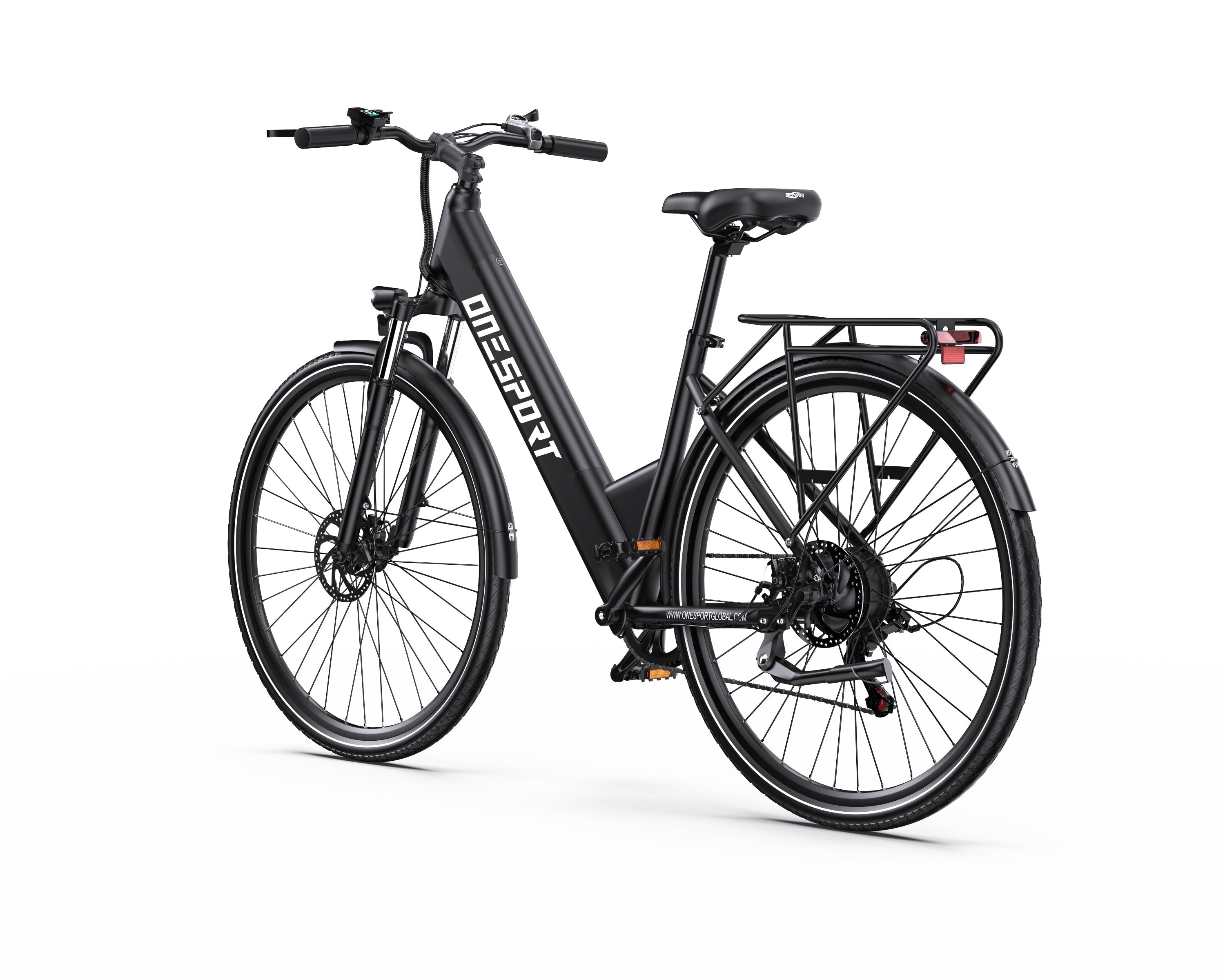 ONESPORT OT12 Urban Electric Bike on a white background - Black