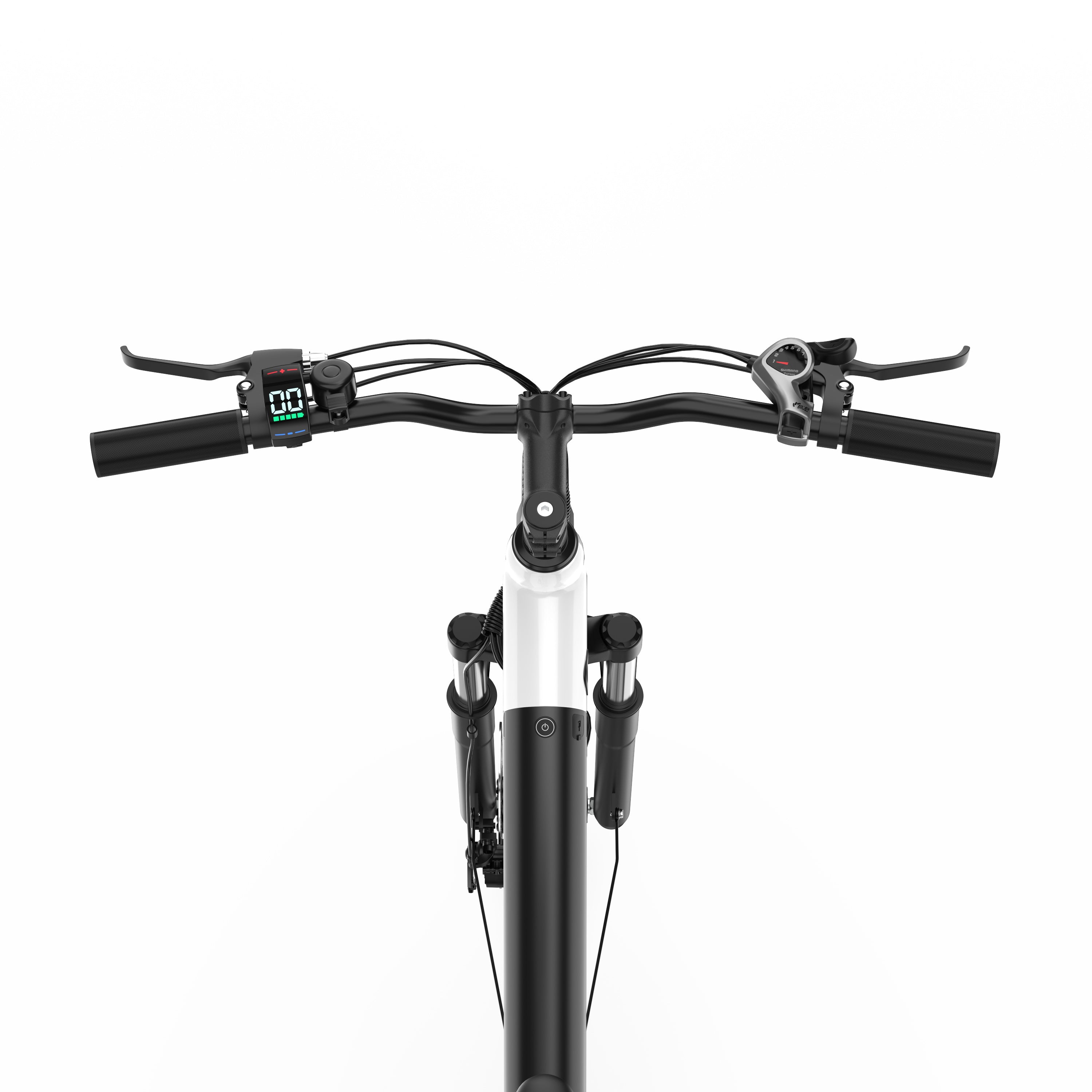 ONESPORT OT12 Urban Electric Bicycle handlebar with digital display on a white background