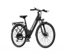 Black ONESPORT OT12 Urban Electric bicycle on a white background