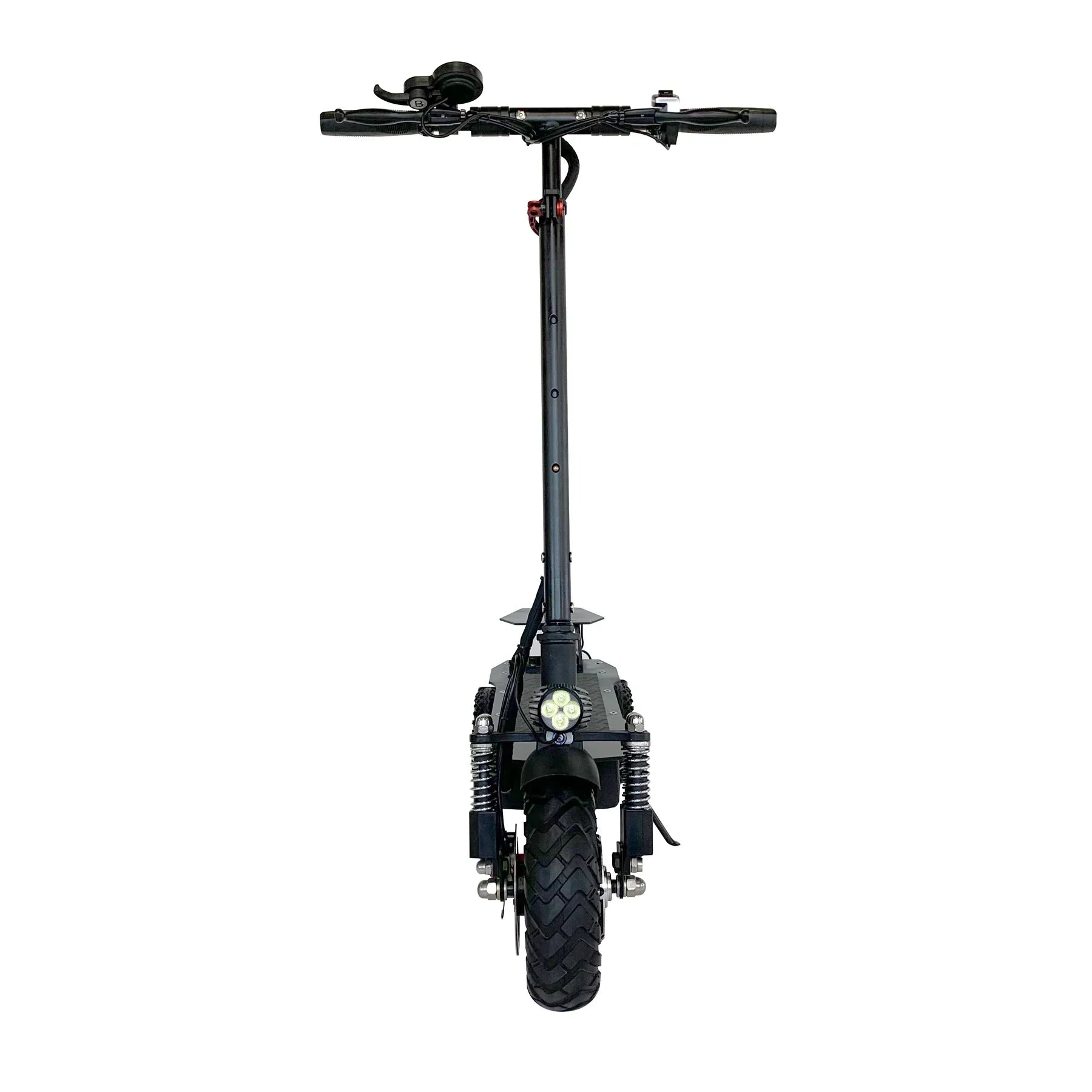 Black electric scooter on a white background