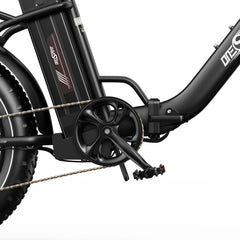 Close-up of an Onesport OT16 MAX Folding Electric Bikes gear system on a white background