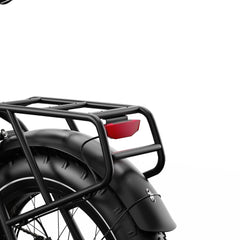 Black Onesport OT16 MAX Folding Electric motorcycle fender with a red reflector on a white background