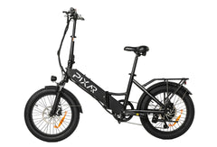 PIXAR WIND1 Foldable Electric Bike in black with 'PIXAR' branding on a white background