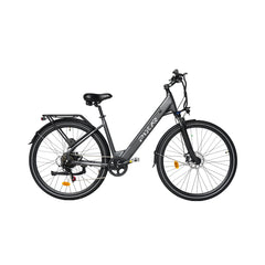 Pixar City 1 Electric Bike in Grey with 'Pixar' branding on a white background
