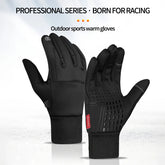 Outdoor motorcycle gloves with winter insulation and waterproof electric bike handle cover touch screen full finger riding equip