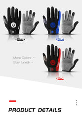 1 Pair Of All-finger Gloves Breathable Shock-proof Touch-screen Bike Gloves Spring And Summer Mountain Bike Road Riding Gloves