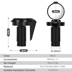 WEST BIKING Bike Rearview Mirror Universal Adjustable Convex Mirrors Rotate Handlebar End Mirror MTB Road Bike Accessories