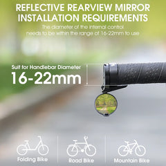 WEST BIKING Bicycle Rearview Mirror Universal Adjustable Convex Mirrors Rotate Handlebar End Mirror MTB Road Bike Accessories