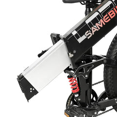 Close-up of a SAMEBIKE LO26-Plus Electric Bike on a white background