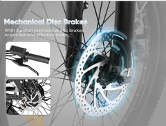Mechanical disc brake - Samebike CY20 Electric Bike-Ireland - Pogo Cycles