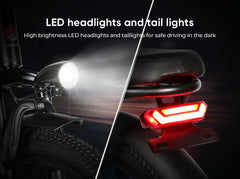 LED headlights of Samebike CY20 Electric Bike-Ireland - Pogo Cycles