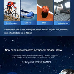 Wireless Air Pump 150psi Touch Screen/Key Portable Electric Tire Inflator For Car Bicycle Motorcycle Mini Air Compressor Injecto