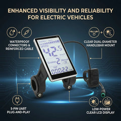 Portable Electric Bike LCD Meter 5 Pin 24V 36V 48V 60V Universal E Scooter M5 LCD Panel Screen for 31.8 22.2mm Electric Bikes