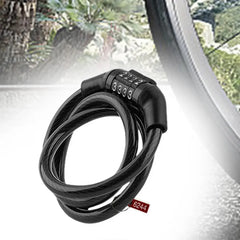 Bicycle Lock with 4-Digit Password, Anti-Theft Lock, Bicycle Safety Accessories, Steel Cable Bicycle Lock