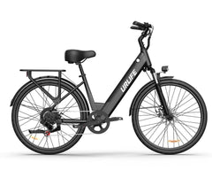 Black URLIFE E26 Step-Through Electric Bike with URLIFE branding on a white background