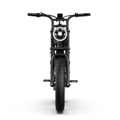 Front view of Black URLIFE T2 Off Road Electric Bike on a white background