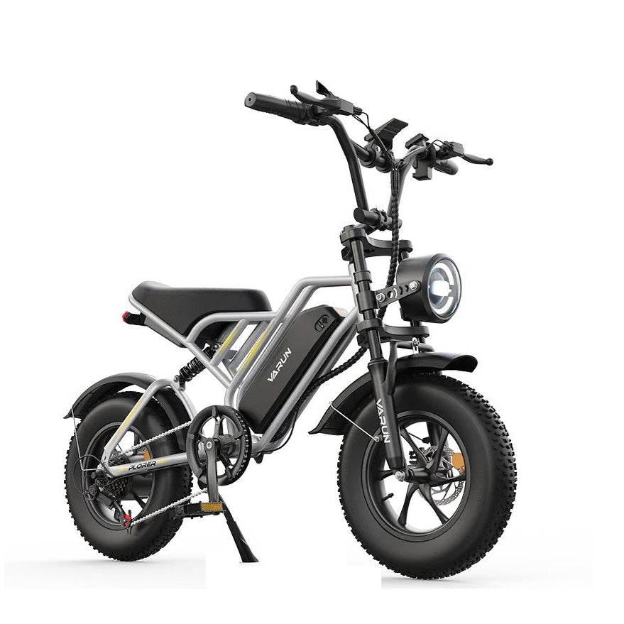 Varun PLORER All-Terrain Electric Bike with visible brand logo on a white background - Pogo Cycles