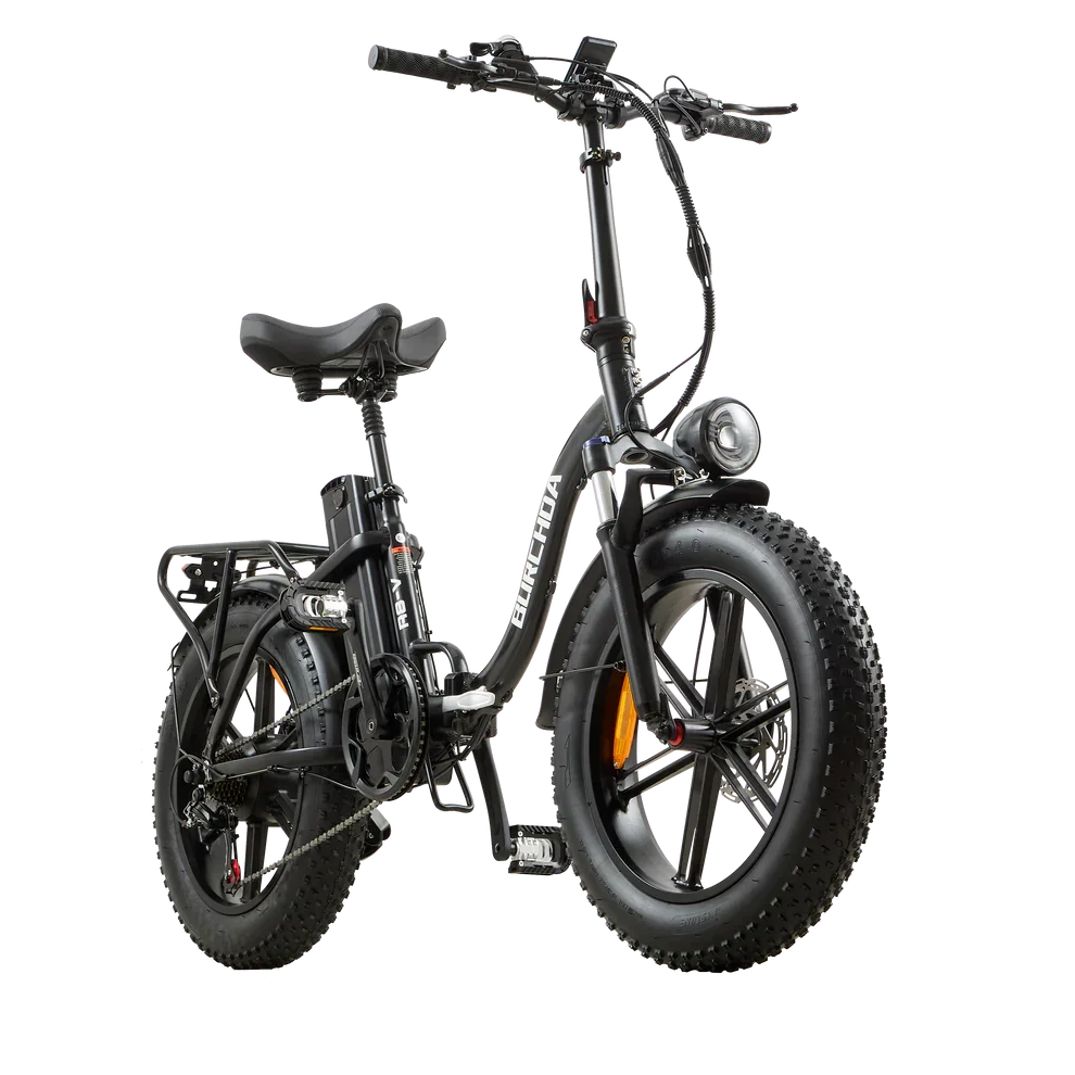 Black electric bike on a white background