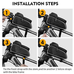 WEST BIKING Bicycle Bag Cycling Top Front Tube Frame Bag Waterproof 6.5 Inches Phone Case Storage Touch Screen MTB Road Bike Bag - Pogo Cycles