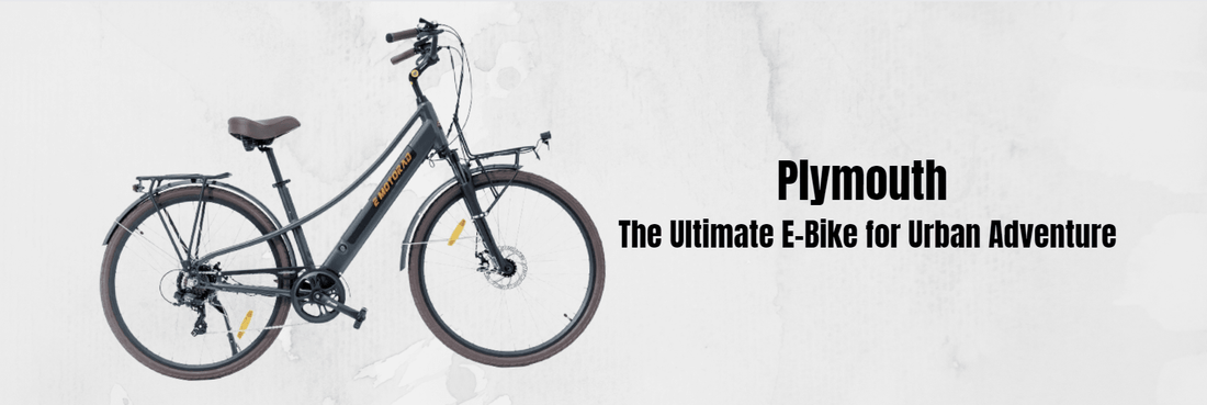 Plymouth e-bike for urban adventure in black, featured by Pogo Cycles electric bike store