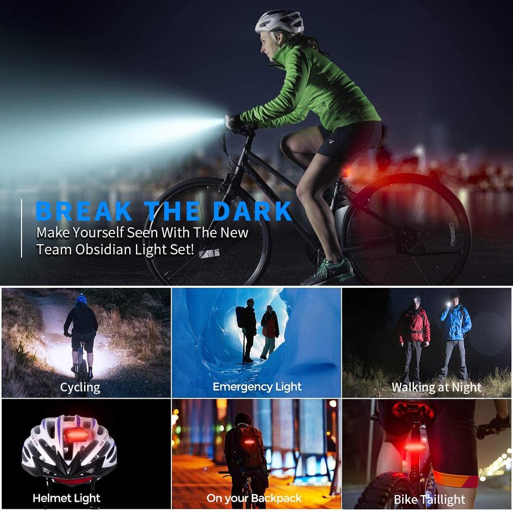 10000mAh 3600 Lumens USB Rechargeable Bike Light with Rear Light - Pogo Cycles