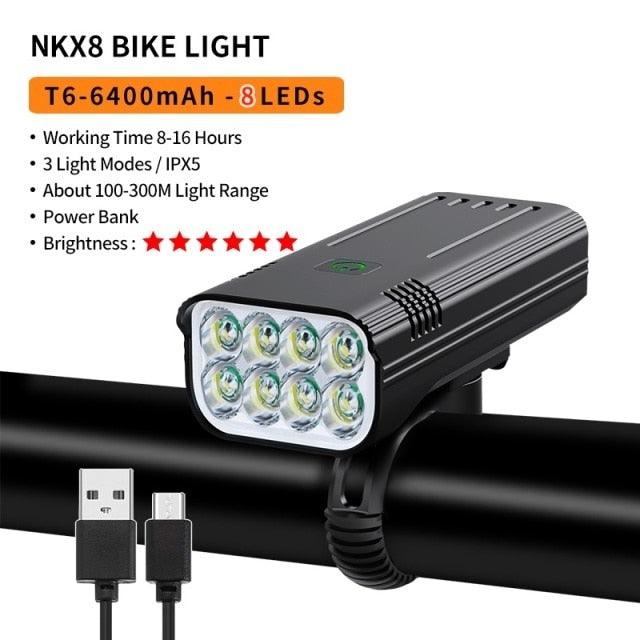 10000mAh 3600 Lumens USB Rechargeable Bike Light with Rear Light - Pogo Cycles