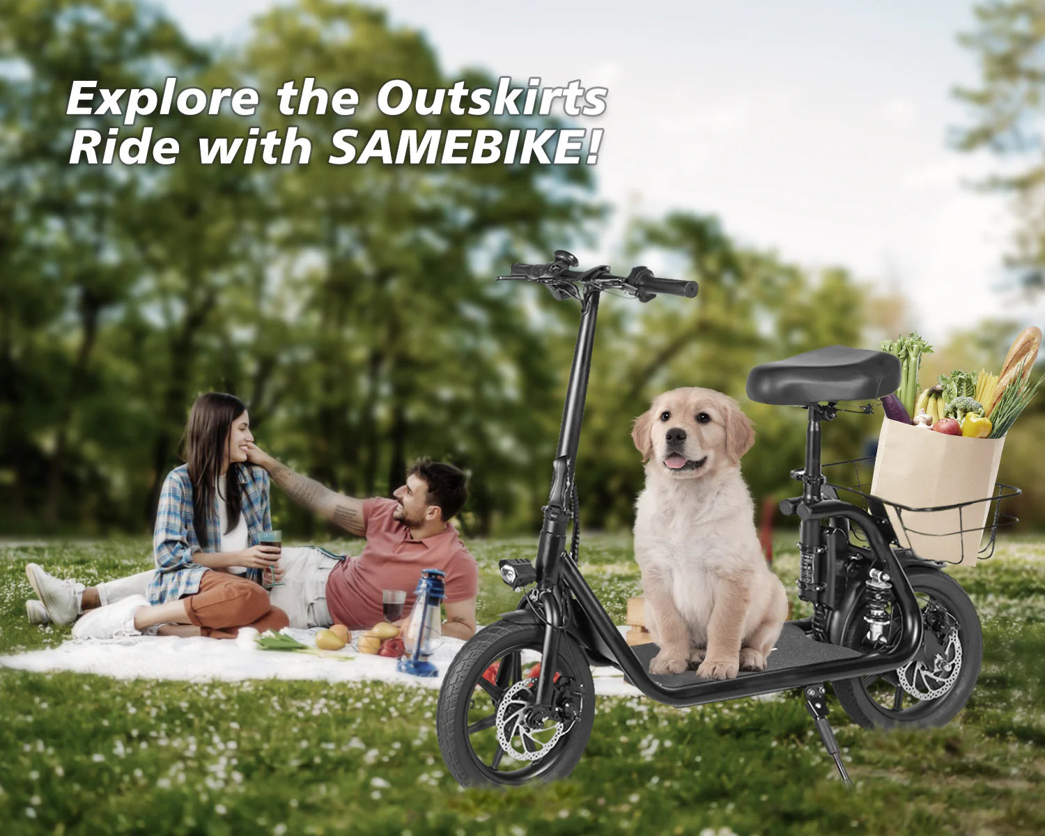 Samebike SM-C02 Electric Scooter with Seat