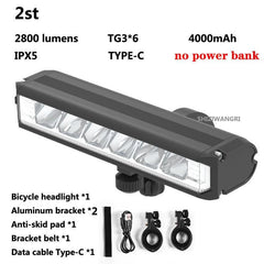 8000mAh 5 LED 5*P90 Bike Light Waterproof USB Rechargeable LED Bicycle Light 5200 Lumens Flashlight and Headlamp As Power Bank - Pogo Cycles