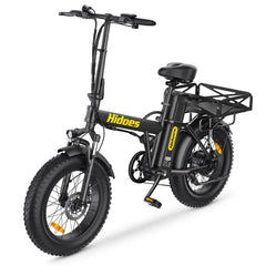 Black Hidoes F3 Pro Electric Bike with yellow branding on a white background