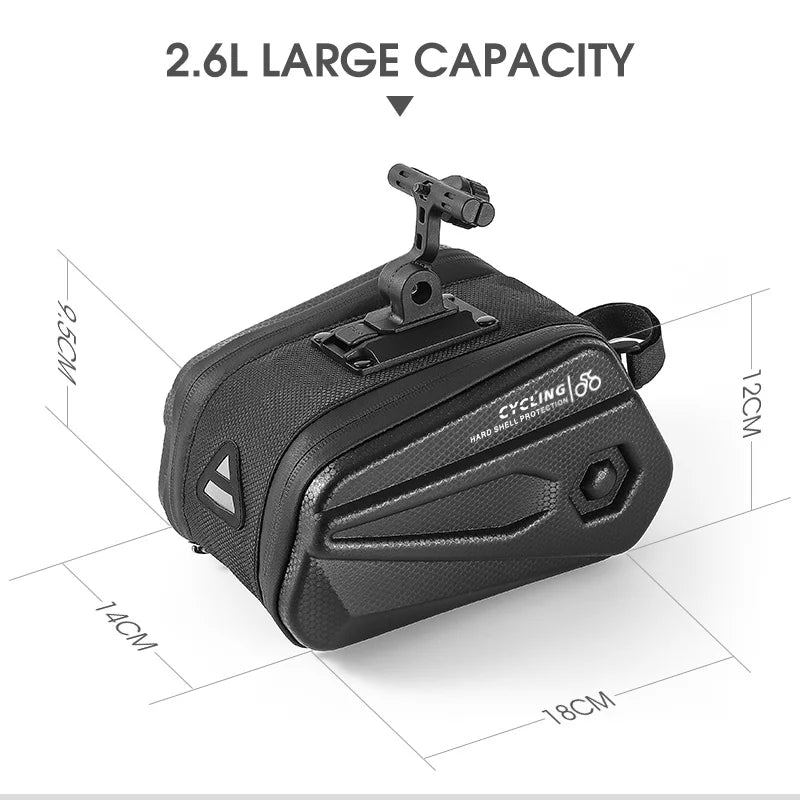 WEST BIKING Waterproof Bicycle Saddle Bag Hard TPU MTB Road Bike Under Seat Rear Bag Quick Release Saddlebags Bike Accessories