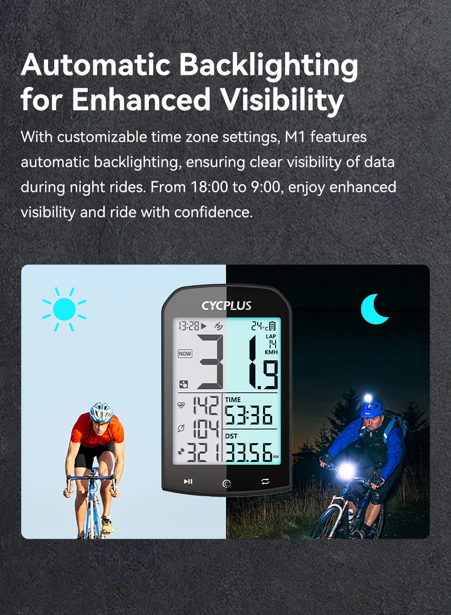 CYCPLUS M1 GPS Bicycle Computer Cycling Speedometer Bluetooth 5.0 ANT+ Ciclismo Speed Meter for Garmin Zwift Bike Accessories