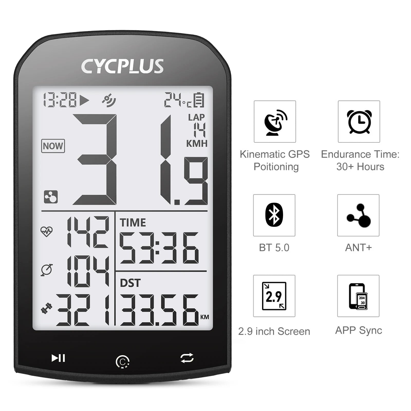 CYCPLUS M1 GPS Bicycle Computer Cycling Speedometer Bluetooth 5.0 ANT+ Ciclismo Speed Meter for Garmin Zwift Bike Accessories