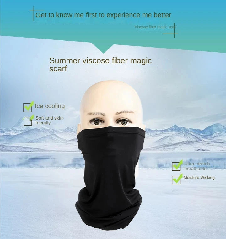 Summer Cycling Face Cover Mask Ice Silk Anti UV Scarf Headband Bandana Anti UV Scarf Headband Scarf Fishing Hiking Accessories