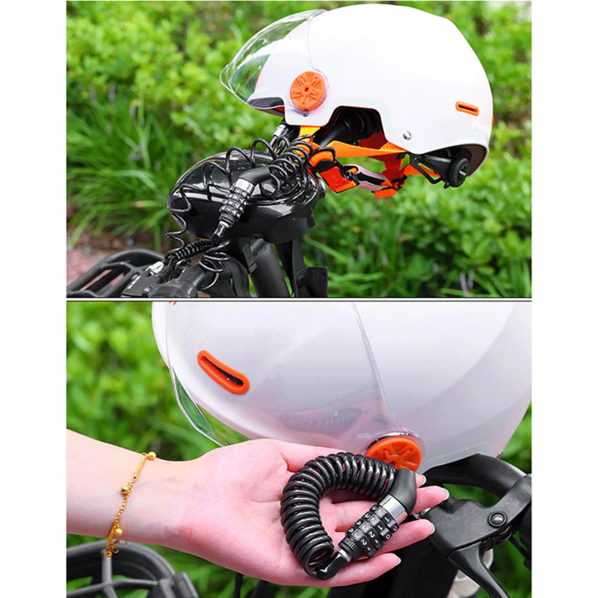DOMEN Bicycle Lock Steel Wire Chain Lock Bike Motorcycle 4 Digit Password Steel Wire Locks Anti-theft Wire Rope Lock Helmet Lock