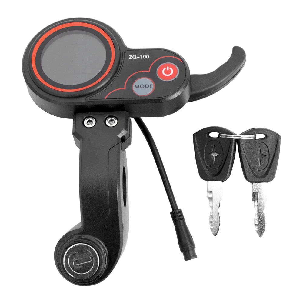 Electric Scooter Meter 6 Pin Display  ZQ-100  LCD Display Mileage Meter Speed Adjustable for Electric Scooter Dashboard With Key