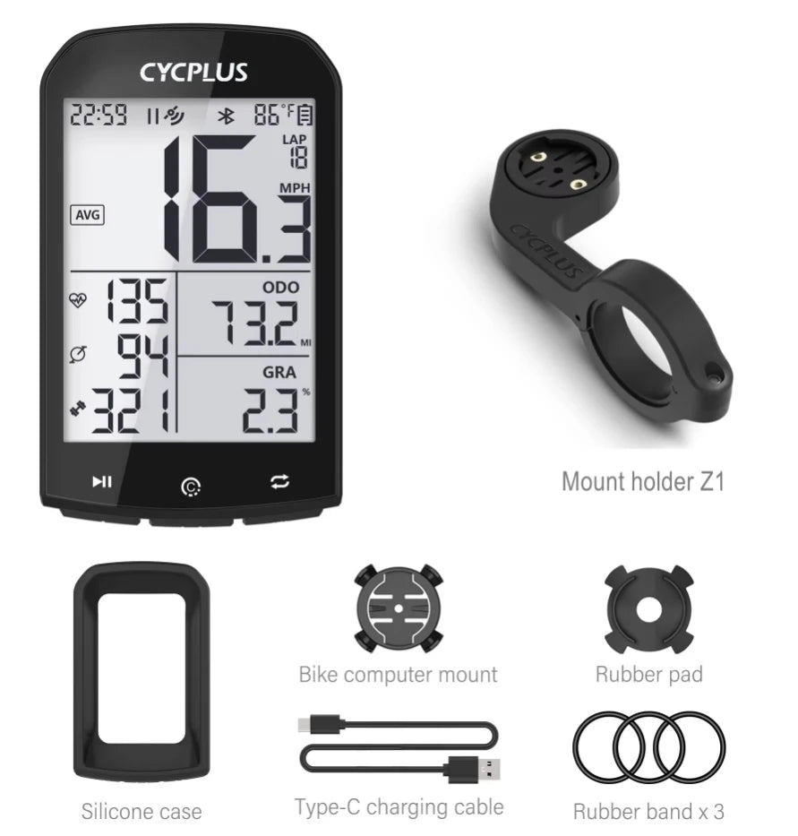 CYCPLUS M1 GPS Bicycle Computer Cycling Speedometer - Pogo Cycles