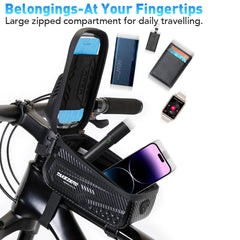 NEWBOLER Bicycle Bag Waterproof Touch Screen Cycling Bag Top Front Tube Frame MTB Road Bike Bag 6.9 Phone Case Bike Accessories