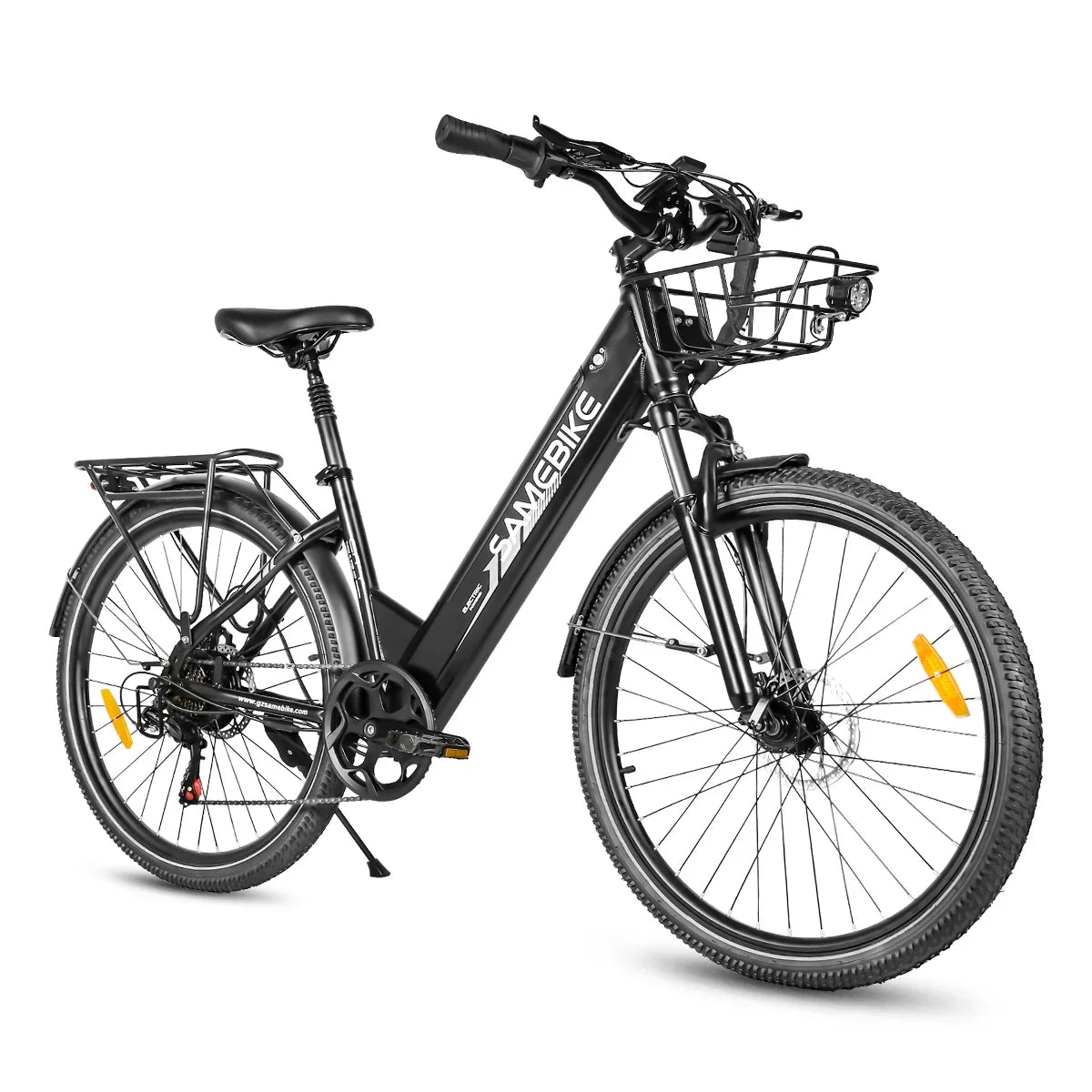 Samebike RS-A01 Pro-T Electric Bike in black on white background - Pogo Cycles