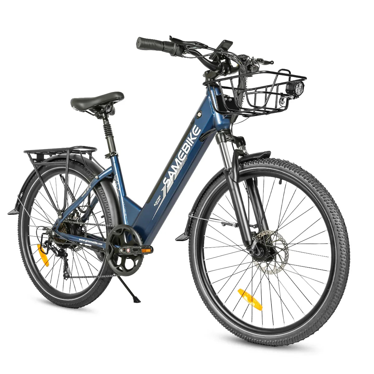 Samebike RS-A01 Pro-T Electric Bike in blue in right view on white background