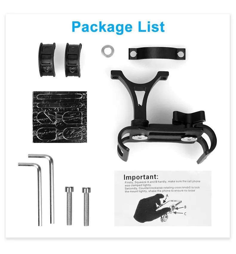 Aluminum Alloy Bike Phone Holder  Anti-slip Bracket Metal Motorcycle GPS Clip Universal Cycle Bicycle Phone Stand