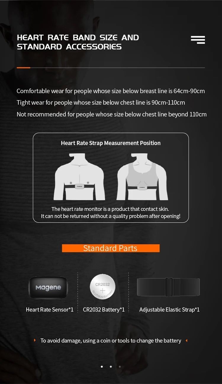 Magene H64 Heart Rate Monitor Dual Mode Sensor Mover ANT Bluetooth Chest Strap Cycling Computer Bike Wahoo Garmin Sport - Pogo Cycles