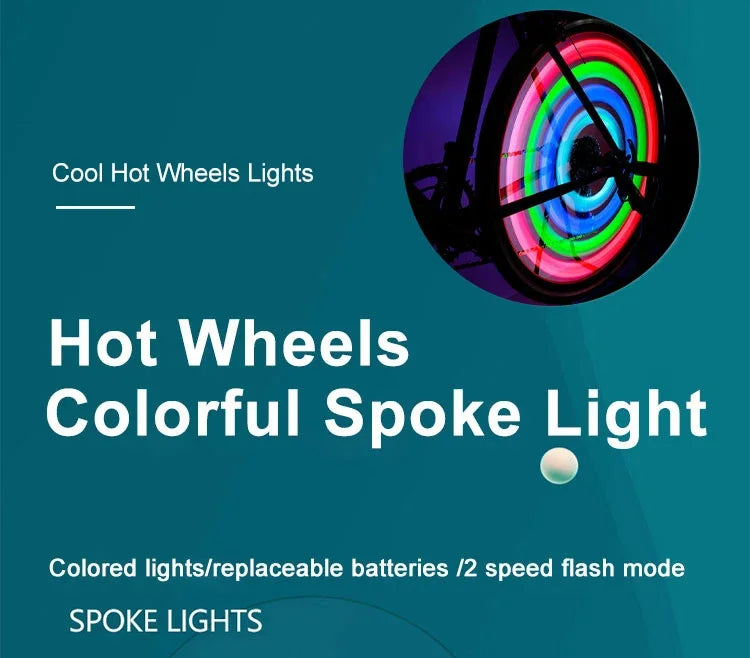 Colorful Bike Wheel Spoke Light Waterproof MTB Balance Bicycle Light LED Tyre Tire Flash Lights Warning Cycling Lamp